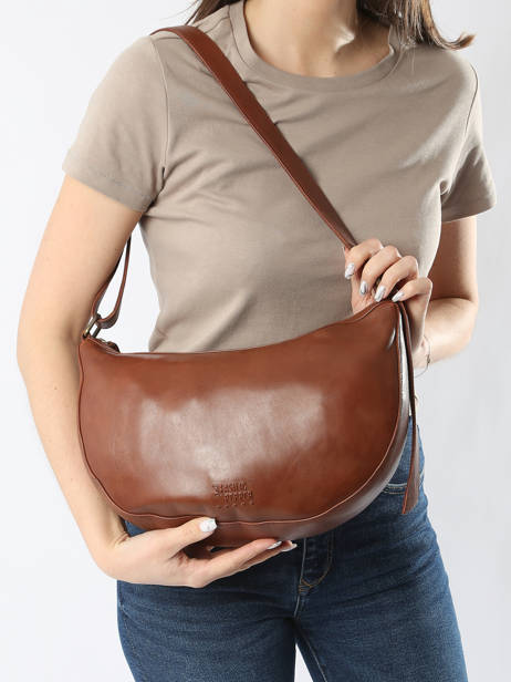 Crossbody Bag Cow Leather Basilic pepper Brown cow BCOW71 other view 1