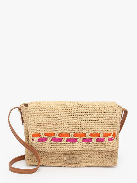 Shoulder Bag L'atelier Du Crochet Raphia Le voyage en panier Beige l'atelier du crochet AM803