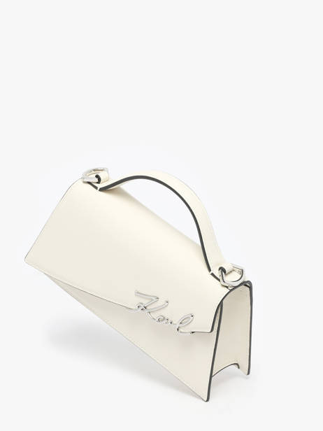 Sac Bandoulière K Signature Cuir Karl lagerfeld Blanc k signature A1W30458 vue secondaire 2