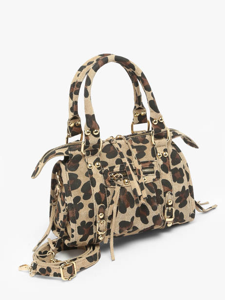 Sac Bandoulière Velvet Leopardo Cuir Milano Beige velvet leopardo VL24093 vue secondaire 2