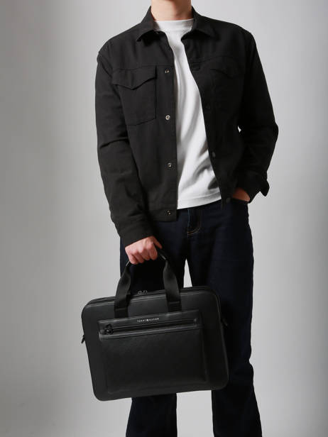 Porte Documents (main) Tommy hilfiger Noir monogram AM13835 vue secondaire 1