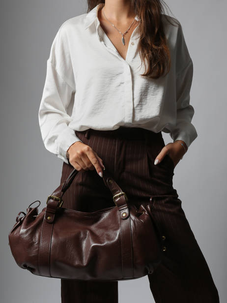 Sac Porté épaule Froisse Cuir Gerard darel Marron froisse DCS01474 vue secondaire 1
