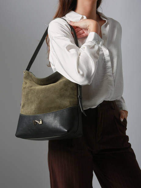 Sac Porté épaule Serena Cuir Daim Nathan baume Vert vogue 6 vue secondaire 1