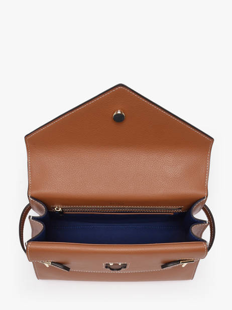 Sac Bandoulière M Double Rabat Emilie Cuir Grainé Le tanneur Marron emily TEMI1014 vue secondaire 3