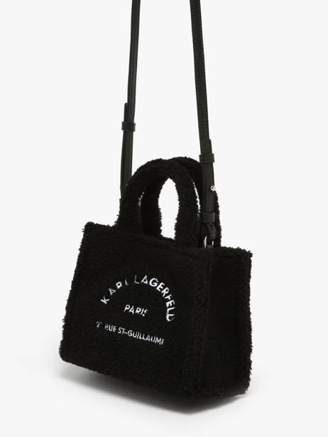 Mini Sac Cabas Rue St Guillaume Shearling Karl lagerfeld Noir rsg A4W50016 vue secondaire 2