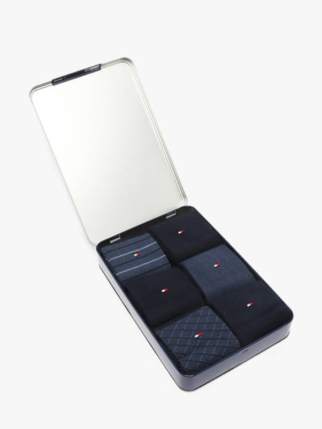 Chaussettes Homme 6 Paires Boîte Cadeau Tommy hilfiger Bleu socks 71235373 vue secondaire 2