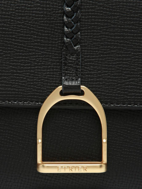Sac Bandoulière M Torsade Cuir Etrier Noir torsade ETOS169M vue secondaire 5