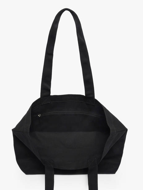 Sac Porté épaule Tote Bag 3 Lines Coton Lancaster Noir tote bag 3 lines 6 vue secondaire 2
