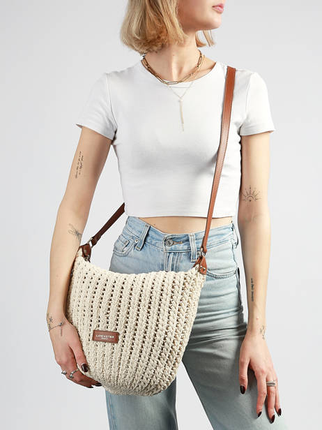Sac Bandoulière Tresse Coton Lancaster Beige tresse coton 69 vue secondaire 1