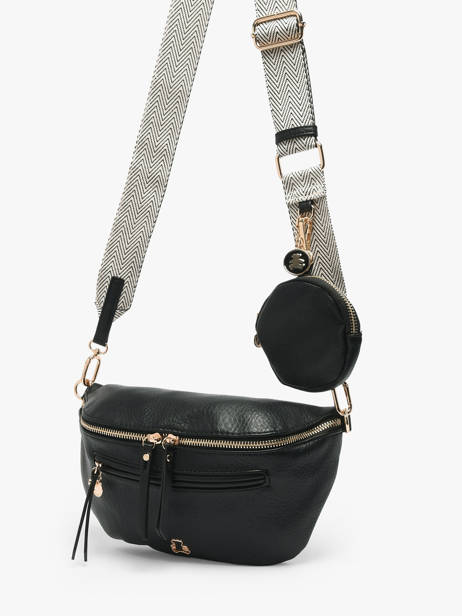 Sac Banane Lulu castagnette Noir zip YSALINE2 vue secondaire 2