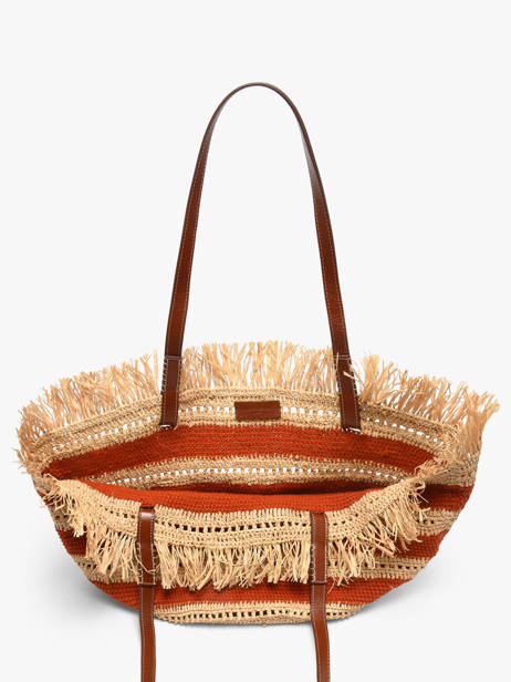 Sac Porté épaule Cabas Raphia Raphia Vanessa bruno Rouge cabas raphia 23V40928 vue secondaire 3