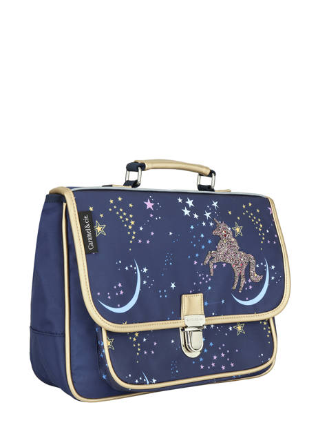 1 Compartment Satchel Caramel et cie Blue boheme FI other view 2