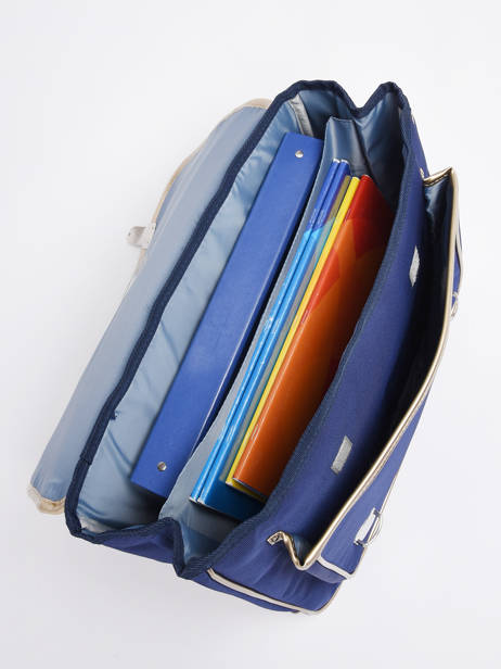 1 Compartment Satchel Caramel et cie Blue boheme FI other view 3