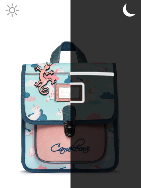 Backpack 1 Compartment Cameleon Blue retro SD30 other view 9